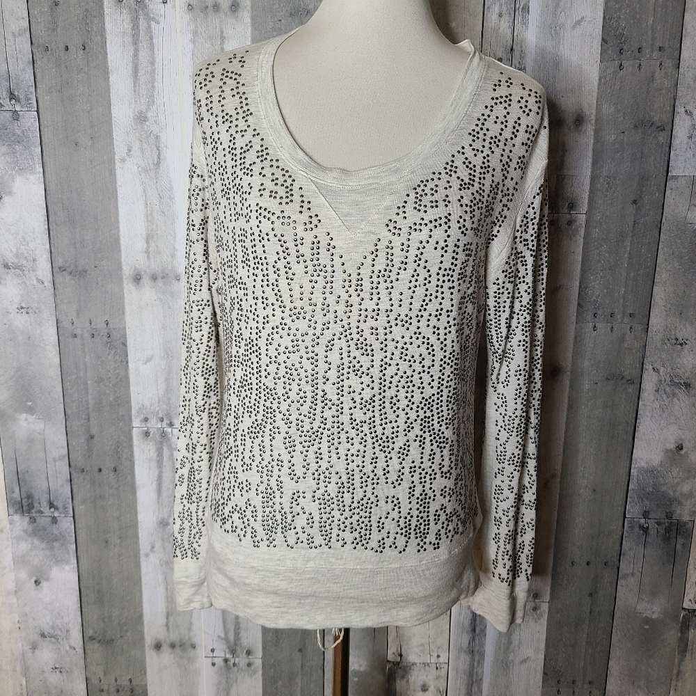 Monrow Small Long Sleeve Studded Top